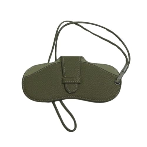 Image of FASHIXD Glasses Case Portable Travel Sunglass Case with Lanyard Eyeglass Pouch Bag Sunglass Holder for Purse For Women Men (Classic-Dark green)
