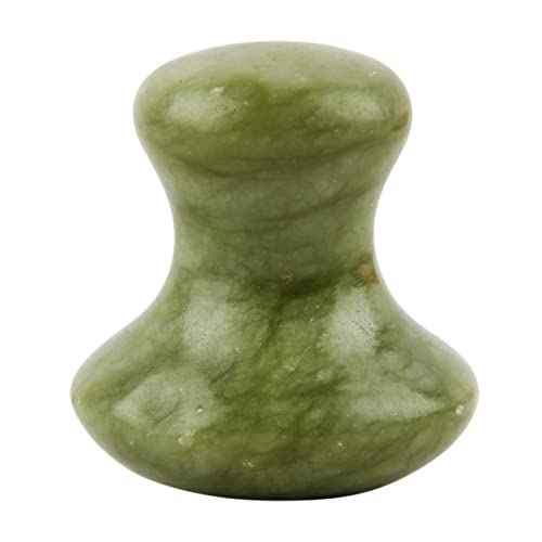 Sun & Sia - Masseur Visage Champi Gua Sha en Pierre Naturelle de Jade Vert - Idéal pour Rafraîchir le Teint, Traiter les Poches et Cernes, Stimuler la Circulation - Peau plus Ferme et Élastique Cover