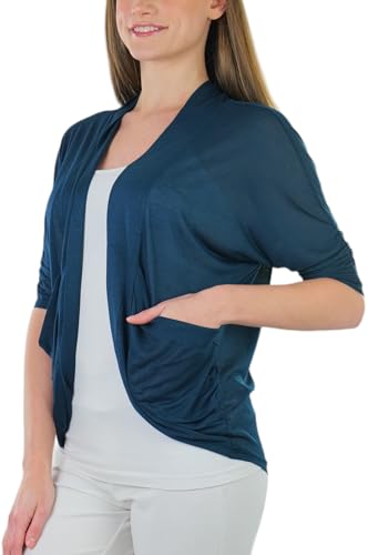 Image of ToBeInStyle Womens Open Front Casual Shrug Lightweight Layering Cardigan Sleeveless or Short Sleeve
