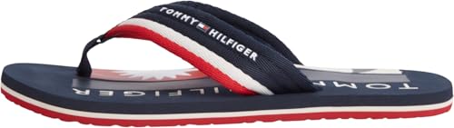 Tommy Hilfiger Tongs de plage pour homme Patch Print Hifiger FM0FM05903, bleu, pointure 42