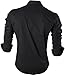 jeansian Men's Slim Fit Long Sleeves Casual Shirts 8371 Black M