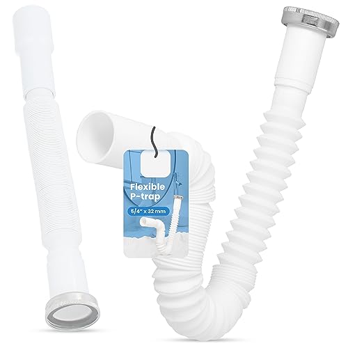 Siphon Lavabo Flexible 5/4'' x 32 mm Universel Syphon Evier Cuisine Réglable Souple