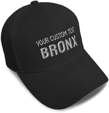 Custom Baseball Caps for Men & Women Embroidered New York City Bronx Borough A Embroidery Ladies & Men Baseball Hats Acrylic Black Personalized Text Here