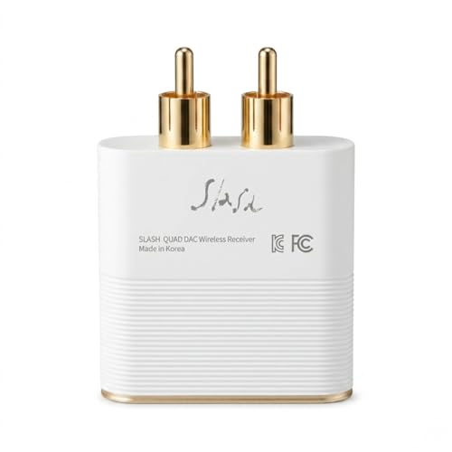 SLASH3 Bluetooth DAC Receiver - ESS ES9219 Quad DAC, 130dB SNR, LDAC aptX HD Adaptive High-Res Adapter, Direct RCA Plug Upgrade for Vintage Home Stereo Amps
