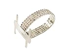 1pc Rhinestone Wrist Band Stretch Corsage Flower Holder Silver