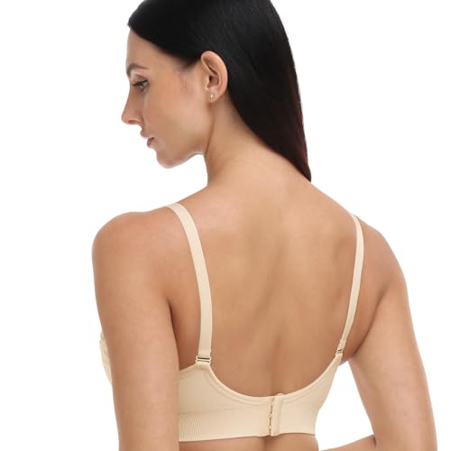 GXXGE Nursing Bra Support Pumping Bra Hands Free All in One Maternity Bra Comfortable Breast No Pad Pumps Bra Black Nude Pink Deep Red X-Large - Thumbnail 6