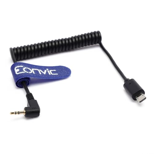 Eonvic Shutter Fernbedienung Spiralkabel 2,5 mm rechtwinklig auf S2 Stecker für Sony A6000/A6100/A6300/A6400/A6500/A6600/HX300HX350/HX400/RX0/RX10/RX0M2 Kamera