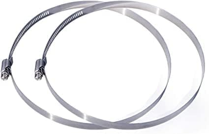 MAXXION Diameters 20 cm/ 8 INCH Adjustable Stainless Steel Pipe Pole Mount Ring Bracket/Worm Gear Hose Clamp Hoop for CCTV USE. (20CM)(1pair)