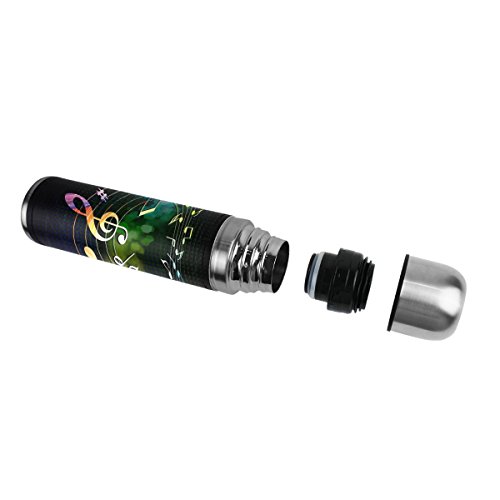 Jstel Notes de musique en acier inoxydable Gourde thermos anti-fuites double Bouteille Vide pour café chaud ou froid à thé + Boisson Tasse Top 500 ml – vue 4