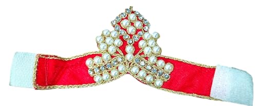 Image of Partish Laddu Gopal Heavy Poshak with Pagdi (Size 4) l Ladoo Gopal Dress l Bal Gopal l Kanha Ji Thakur Ji Dress(Red,L)