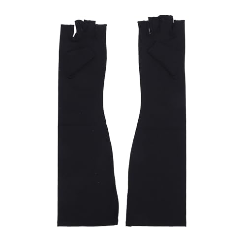 NSXAYIWE Guantes largos de cobre para mujeres y hombres, guantes sin dedos con manga de compresión de brazo transpirable para túnel carpiano, manos con artritis (L)