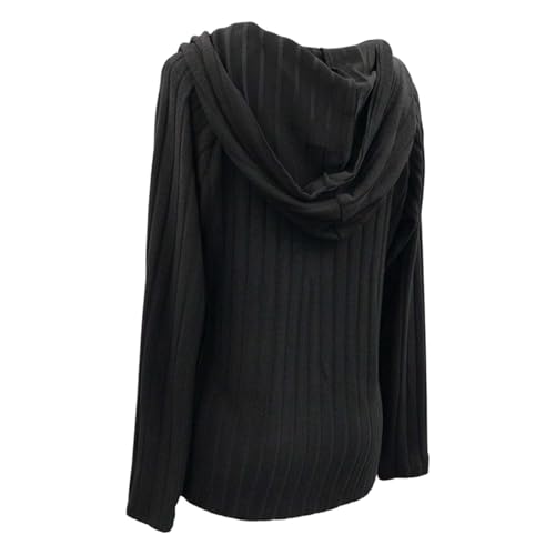Capuche et boutons pour ce pull tendance à manches longues anti-froid