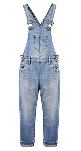 KIDSCOOL SPACE Mädchen Jeans-Latzhose, Stretch-Denimhose,...
