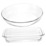  Cabilock Ensemble De Poêles - Plats De Cuisson En Verre Allant Au Four Compatibles Avec Le Congélateur Et Le Lave-vaisselle De Forme Carrée Lot De 2