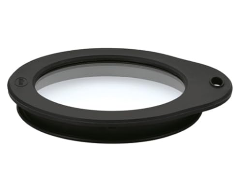 RÖSLE Couvercle Fraîcheur en Verre avec Bord en Silicone - Couvre Tout Alimentaire pour Fermer Saladiers, Bols, Casseroles - Passe au Lave-Vaisselle, 8 cm, Noir