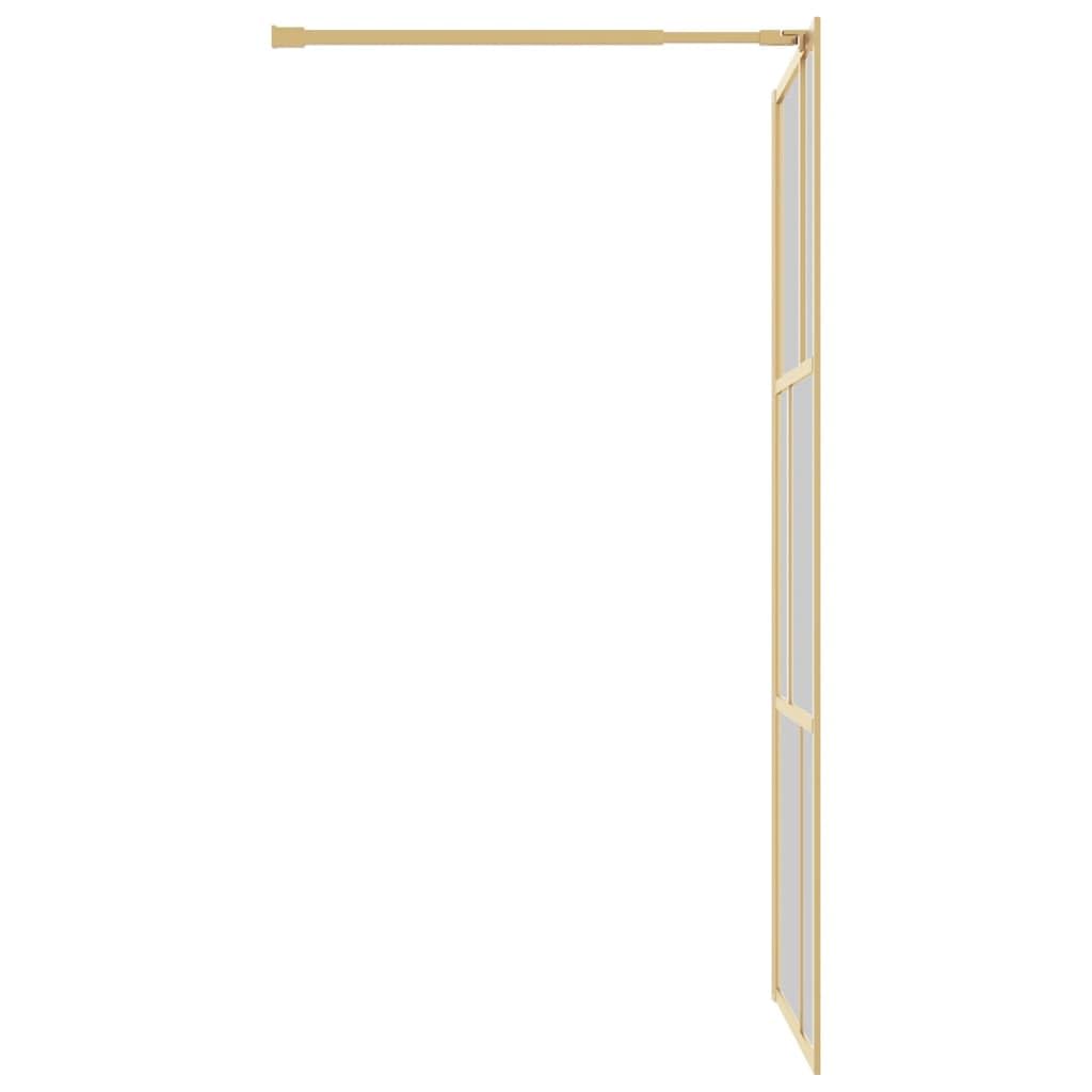 Brokky Mampara Puerta de Ducha Vidrio Transparente ESG Dorado 80x195cm Duchas De BañO Columna