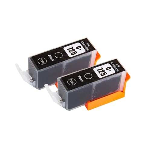 TReCVd Compatible Ink Cartridge PGI725 PGI 725 CLI726 CLI 726 Compatible with MG6170 MG6270 MG8170 MG8270 Printer Replacement(2pcs C-725 Black)
