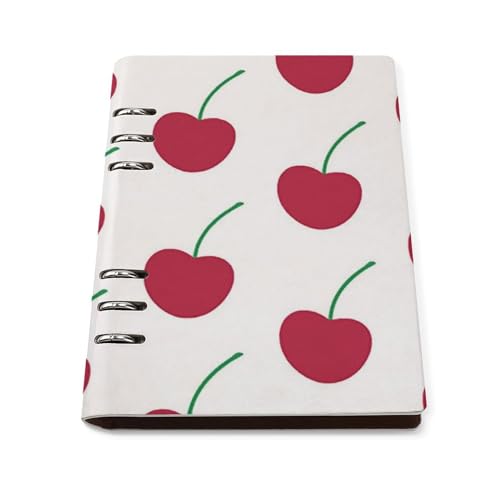 Amazon.co.jp: システム手帳 かわいい フルーツ柄 さくらんぼ柄 ノート