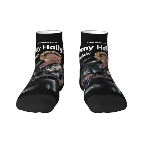 TQWIEOHDS Hallyday Rock Singer Johnny Chaussettes - 30cm Taille Haute - Couleurs Contrastées - Style Rock Français Vintage - Homme Femme Unisexe Cadeau Mode...