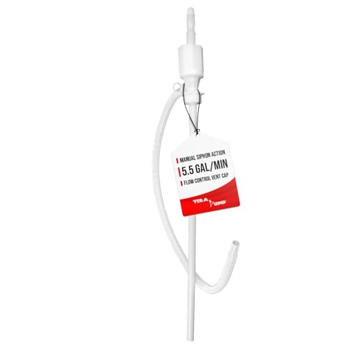 TERA PUMP TRCDRUM Acid and Water Based Manual Hand Drum Barrel Siphon Pump, Fits 55 Gallon Drum Barrels, Chemical Resistant, Transfer 5.5 GPM, for Gasoline, Diesel, Hydrochloric Acid & More