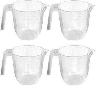 Wham 1Lt Clear Plastic Reusable Measuring Jug (Set of 4)