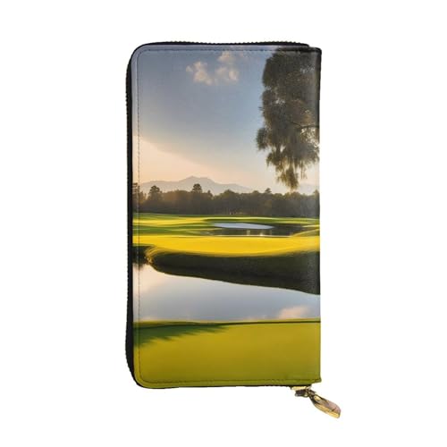 Leather Wallet - Stylish and Durable Wallet for Women with Multiple Compartments and Zipper Design Beautiful Golf Course Picture
