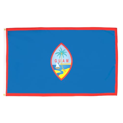 Image of AZ FLAG - Guam Flag - 2x3 Ft - 100D Polyester Guamanian Banner with Two Metal Grommets - Fade Resistant - Vivid Colors - 2' x 3' Feet - 90x60 Cm