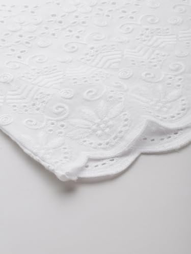 Image of feranoid White Chicken Embroidred Cotton Regular Fit Palazzo
