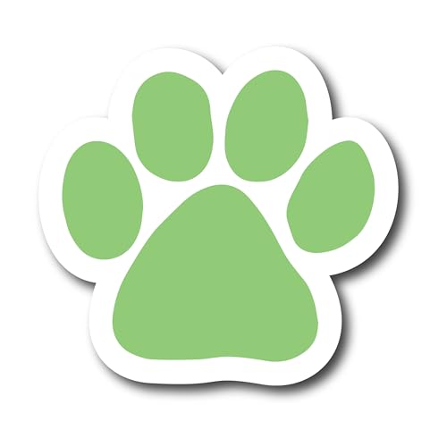 Image of Magnet Me Up Light Green Paw Print Car Magnet - 5 inchx5 inch Heavy-Duty Weatherproof Vinyl, Magnetic Decal, Pet Lover Gift, Animal Rescue Support, Car, Fridge, Locker Decoration, Made in USA | Heavy duty magnetic decal for car, truck, SUV or fridge, full color UV printed