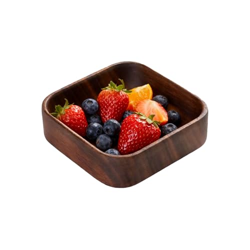 Cuenco De Snacks,Contenedor De Servicio Para Tuercas De Forma Cuadrada - Cuenco De Madera Para Nueces,Para Aperitivos Salsas Postres Frutas Condimentos Hummus Cerezas