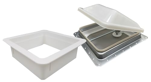 classAcustoms Ventline Non Powered RV Roof Vent | White Lid | w 4 Garnish RV Roof Vent Hatch Skylight