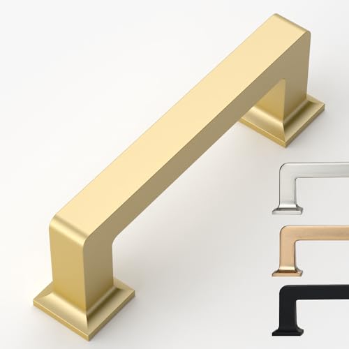 9BUILD 6 Pack 3 Inch Brushed Gold Cabinet Pulls,Kitchen Hardware