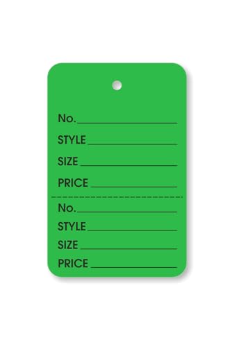Etiquetas perforadas para ropa SmartSign en color verde oscuro, pack de 1000 unidades de cartulina