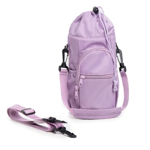 predolo Portabotellas Aislante Ligero Funda Aislante Botella Agua Bolsillo Frontal Equipo Exterior para Aire Libre, Morado, Púrpura