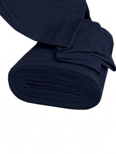 Image of Glus Fabric by The Metre-Mercerised Dyed Cotton for Embroidery-Cross Stitch-Bed Covers-Curtains-Cushion Covers-Table Cloth-Chair Upholstery-Sofa Cover (Blue, 100 cm X144 cm)