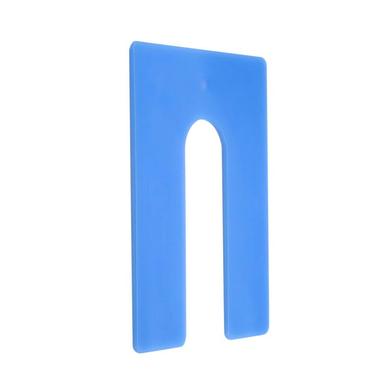 Image of CRL Blue 1 /16 inch x 4 inch Jumbo Horseshoe Shims - 100 Pack