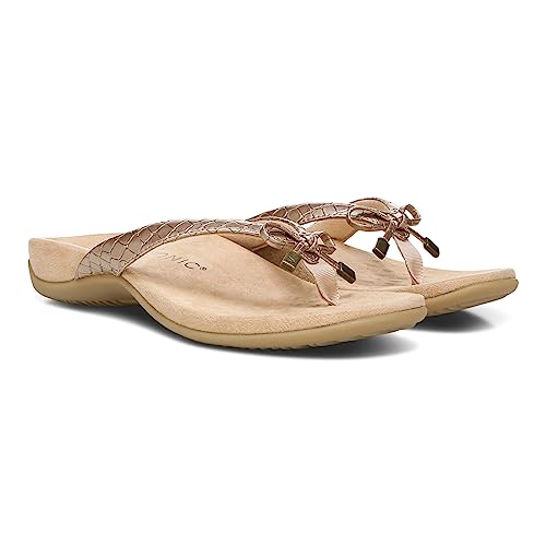 Vionic Bella - Women's Orthotic Sandals Rose Gold Metallic C - 7.5 Medium #TOP5