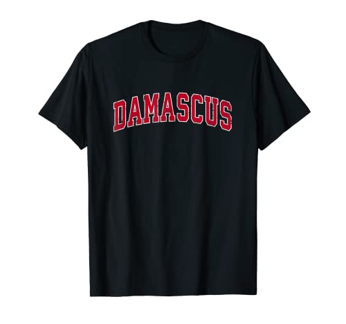 Damascus Oregon OR Diseño deportivo vintage Diseño rojo Camiseta