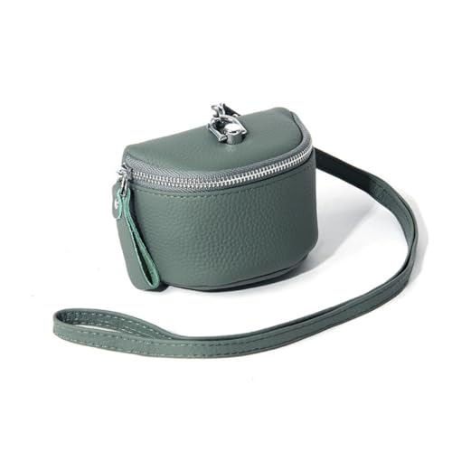 Genuine Leather Lipstick Zipper Change Wallet Small Credit Card Pouch Coin Purse with Hanging Strap Purple One Size(Purple)2