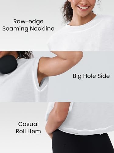 Women's Cotton Cropped Workout Tank Tops,Loose Fit,Muscle Tank, Soft & Lightweight4