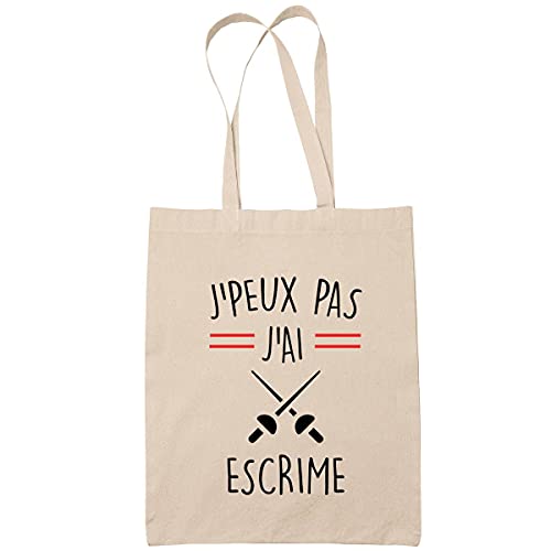 Planetee Sac Tote Bag J'peux pas Escrime beige