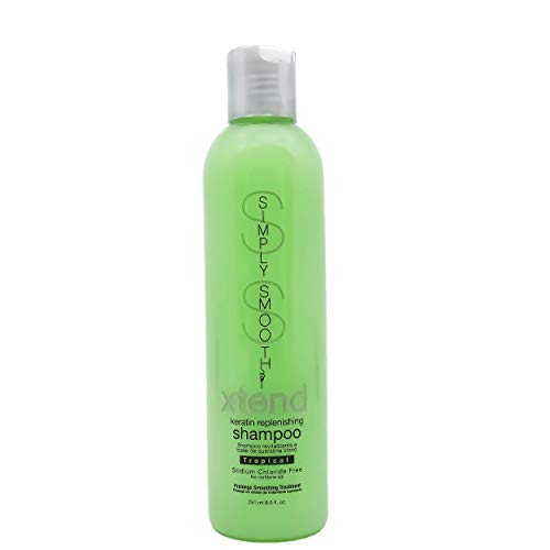 Simply Smooth Xtend Keratin Replenishing Tropical Shampoo Keratin & Collagen Infused Daily Cleanser For All Hair Types Restores Depleted Keratin, Providing Strength & Enhancing Shine 8.5 Oz. #TOP12