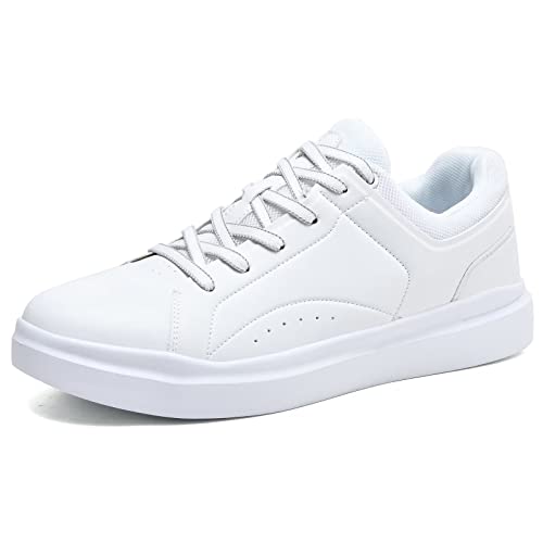 Zzs Fashion Platform Sneakers White For Men Slip On Low Top Summer Walking Shoes Casual Non Slip Dress Sneakers White Size 7.5 #TOP5