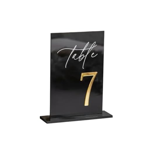 Numéros de table restauration signalisation décoration mariage blanc or