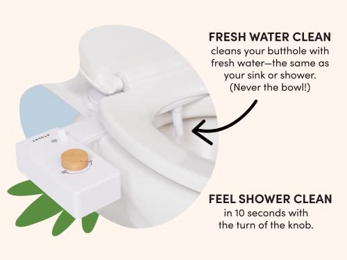 Tushy Classic 3.0 And Relaxed Ottoman Bamboo Bundle | Tushy Classic 3.0 Bidet Toilet Seat Attachment + Tushy Ottoman: Premium Toilet Stool For The Bathroom #TOP3