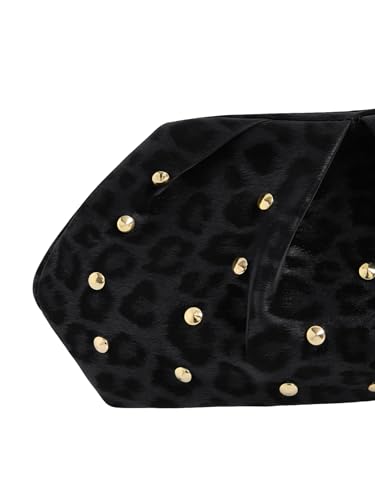 Image of QWINEE Women's Elegant Studded Clutch Bag Magnet Ruched Bags Retro Vintage Evening Handbag