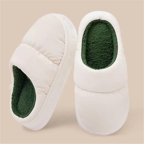Epsion Cotton Slippers Women's Winter Plush Shoes Down Cloth Waterproof Non Slip House Slipper4