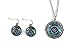 Bohemian Blue Mandala Necklace and Earring Set - Pendant Gift for Women - Handmade