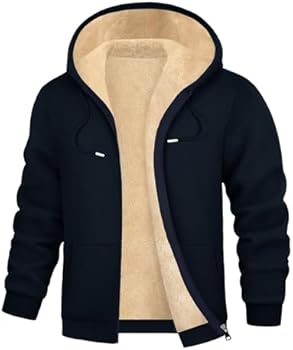 Xnova Herenhoodie met lange mouwen, fleece gevoerd, ribgebreide manchetten, extra warme winddichte winterjas met ritszakken, dikke sweatshirts, Groen, M Xnova Herenhoodie met lange mouwen, fleece gevoerd, ribgebreide manchetten, extra warme winddichte winterjas met ritszakken, dikke sweatshirts, Groen, M