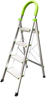 StepIt 4 Step Ladder - Portable Folding Aluminium Four Step Ladder with Deep Steps | 3 Year Warranty | Anti-Slip Soft Grip Step Ladders with Rubber Hand Grip | 150kg Capacity - Safety Step Ladders